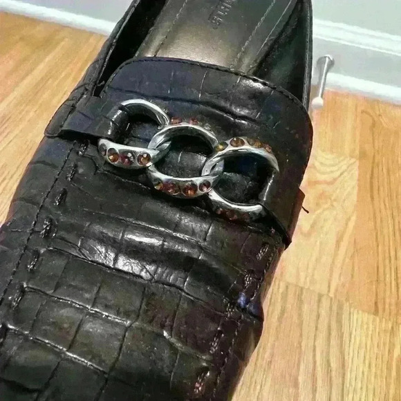 Highlights Square Toe Slip On Brown Heels Size 8 - Picture 3 of 9